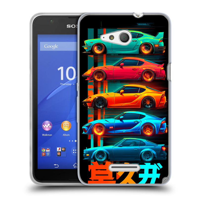 Пластиковый чехол на Sony Xperia E4g с принтом машины тачки Пластиковый чехол на Sony Xperia E4g с принтом машины тачки