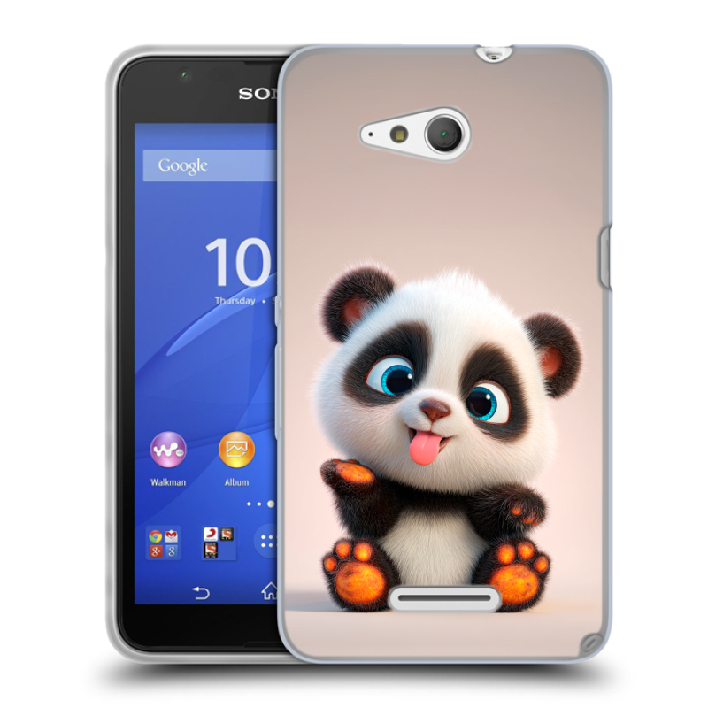 Пластиковый чехол на Sony Xperia E4g с принтом милая панда Пластиковый чехол на Sony Xperia E4g с принтом милая панда
