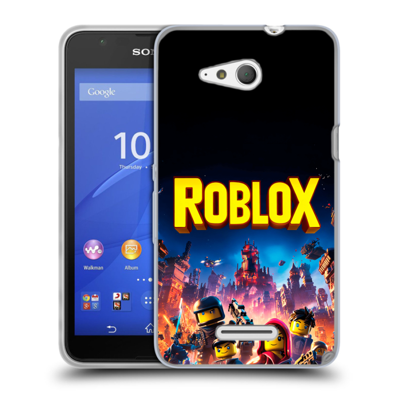 Силиконовый чехол на Sony Xperia E4g с принтом Roblox Роблокс Силиконовый чехол на Sony Xperia E4g с принтом Roblox Роблокс
