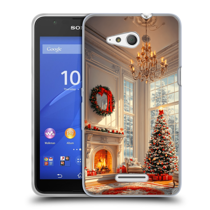 Силиконовый чехол на Sony Xperia E4g с принтом Новый год Силиконовый чехол на Sony Xperia E4g с принтом Новый год