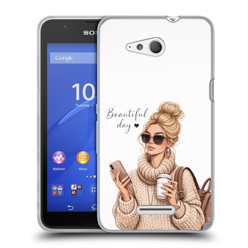 Пластиковый чехол на Sony Xperia E4g с принтом женский Пластиковый чехол на Sony Xperia E4g с принтом женский