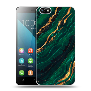 Силиконовый чехол на Huawei Honor 4X с принтом Мрамор зеленое золото Силиконовый чехол на Huawei Honor 4X с принтом Мрамор зеленое золото