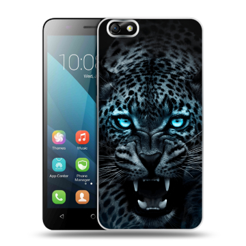 Силиконовый чехол на Huawei Honor 4X с принтом Темный леопард Силиконовый чехол на Huawei Honor 4X с принтом Темный леопард