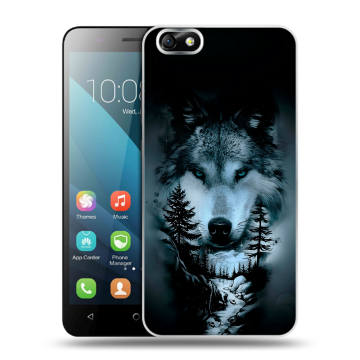 Силиконовый чехол на Huawei Honor 4X с принтом Лесной волк Силиконовый чехол на Huawei Honor 4X с принтом Лесной волк