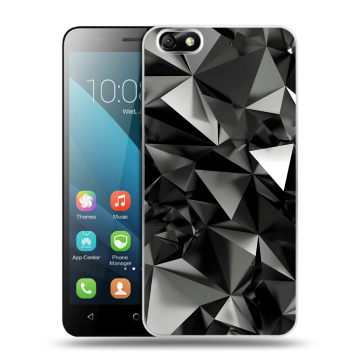 Силиконовый чехол на Huawei Honor 4X с принтом Черные кристаллы Силиконовый чехол на Huawei Honor 4X с принтом Черные кристаллы