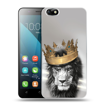 Силиконовый чехол на Huawei Honor 4X с принтом Лев с короной Силиконовый чехол на Huawei Honor 4X с принтом Лев с короной