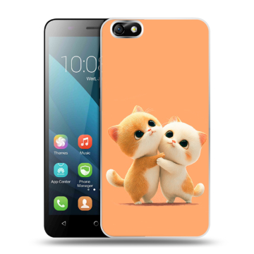 Силиконовый чехол на Huawei Honor 4X с принтом Милые котики Силиконовый чехол на Huawei Honor 4X с принтом Милые котики