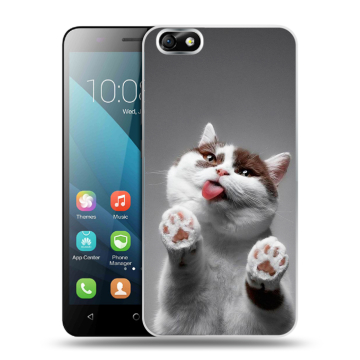 Силиконовый чехол на Huawei Honor 4X с принтом Коты Силиконовый чехол на Huawei Honor 4X с принтом Коты