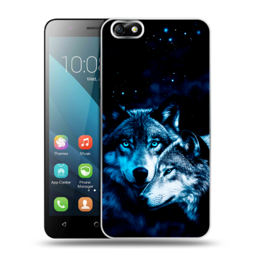 Силиконовый чехол на Huawei Honor 4X с принтом Волки Силиконовый чехол на Huawei Honor 4X с принтом Волки