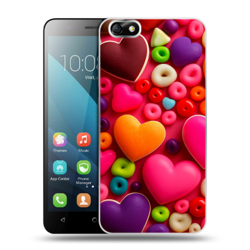 Силиконовый чехол на Huawei Honor 4X с принтом Сердечки Силиконовый чехол на Huawei Honor 4X с принтом Сердечки