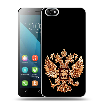 Силиконовый чехол на Huawei Honor 4X с принтом Герб России золотой Силиконовый чехол на Huawei Honor 4X с принтом Герб России золотой