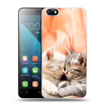 Силиконовый чехол на Huawei Honor 4X с принтом Котята