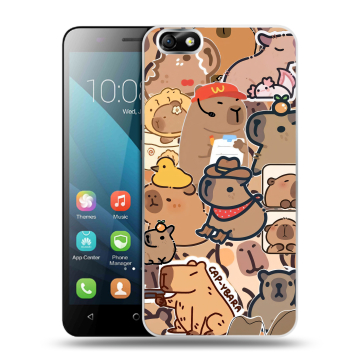 Силиконовый чехол на Huawei Honor 4X с принтом капибара