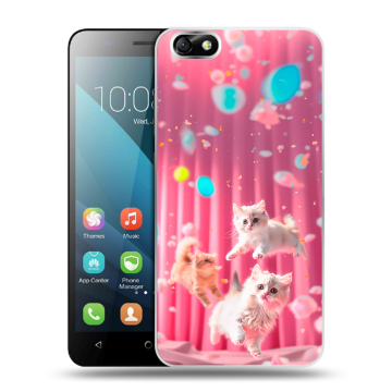 Силиконовый чехол на Huawei Honor 4X с принтом милые котики Силиконовый чехол на Huawei Honor 4X с принтом милые котики
