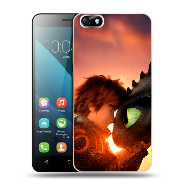 Силиконовый чехол на Huawei Honor 4X с принтом Как приручить дракона