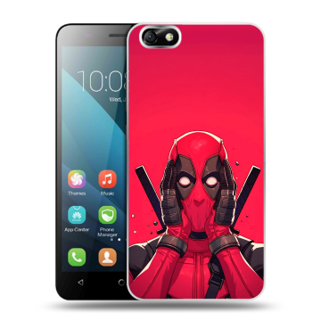 Силиконовый чехол на Huawei Honor 4X с принтом Дедпул Deadpool