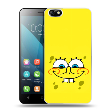 Силиконовый чехол на Huawei Honor 4X с принтом спанчбоб спанч боб