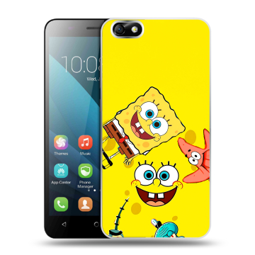 Силиконовый чехол на Huawei Honor 4X с принтом Спанч боб Спанчбоб