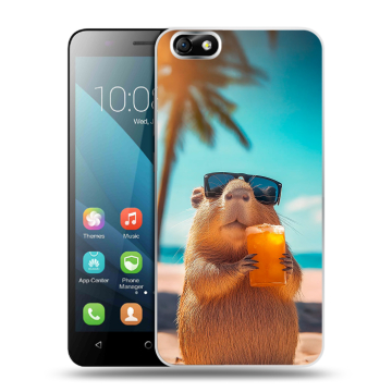 Силиконовый чехол на Huawei Honor 4X с принтом Капибара
