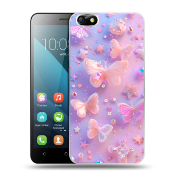 Силиконовый чехол на Huawei Honor 4X с принтом Бабочки