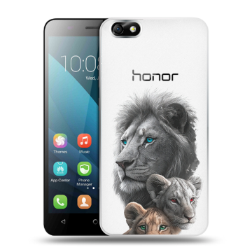 Силиконовый чехол на Huawei Honor 4X с принтом Львы Силиконовый чехол на Huawei Honor 4X с принтом Львы