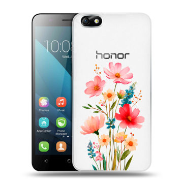 Силиконовый чехол на Huawei Honor 4X с принтом Цветы Силиконовый чехол на Huawei Honor 4X с принтом Цветы