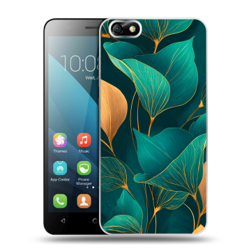 Силиконовый чехол на Huawei Honor 4X с принтом Листья и золото Силиконовый чехол на Huawei Honor 4X с принтом Листья и золото