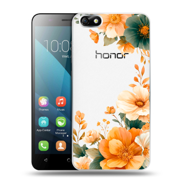Силиконовый чехол на Huawei Honor 4X с принтом Цветы принт Силиконовый чехол на Huawei Honor 4X с принтом Цветы принт