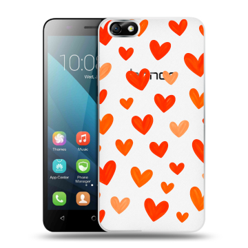 Силиконовый чехол на Huawei Honor 4X с принтом Сердечки Силиконовый чехол на Huawei Honor 4X с принтом Сердечки