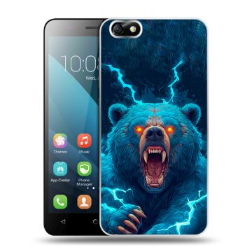 Силиконовый чехол на Huawei Honor 4X с принтом Медведь Силиконовый чехол на Huawei Honor 4X с принтом Медведь