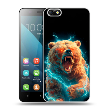 Силиконовый чехол на Huawei Honor 4X с принтом Медведь Силиконовый чехол на Huawei Honor 4X с принтом Медведь