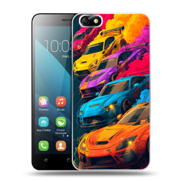 Силиконовый чехол на Huawei Honor 4X с принтом Тачки Силиконовый чехол на Huawei Honor 4X с принтом Тачки