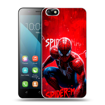 Силиконовый чехол на Huawei Honor 4X с принтом Spiderman Человек паук Силиконовый чехол на Huawei Honor 4X с принтом Spiderman Человек паук