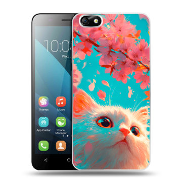 Силиконовый чехол на Huawei Honor 4X с принтом Красивый кот Силиконовый чехол на Huawei Honor 4X с принтом Красивый кот