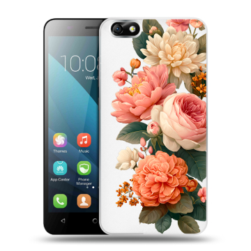Силиконовый чехол на Huawei Honor 4X с принтом цветы Силиконовый чехол на Huawei Honor 4X с принтом цветы