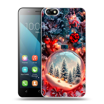 Силиконовый чехол на Huawei Honor 4X с принтом Новый год Силиконовый чехол на Huawei Honor 4X с принтом Новый год