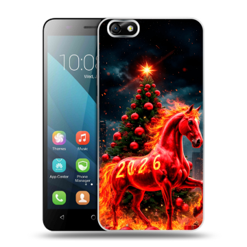 Силиконовый чехол на Huawei Honor 4X с принтом Новый год Силиконовый чехол на Huawei Honor 4X с принтом Новый год
