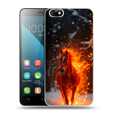 Силиконовый чехол на Huawei Honor 4X с принтом Новый год