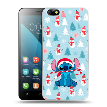 Силиконовый чехол на Huawei Honor 4X с принтом Стич Новый год