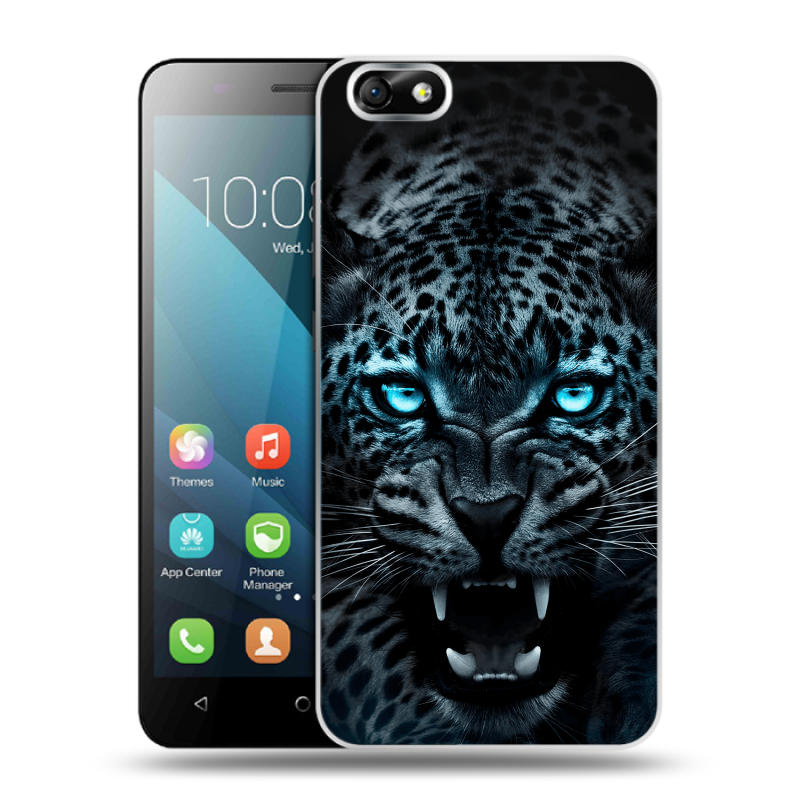 Силиконовый чехол на Huawei Honor 4X с принтом Темный леопард Силиконовый чехол на Huawei Honor 4X с принтом Темный леопард