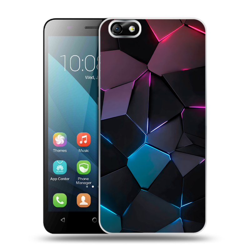 Силиконовый чехол на Huawei Honor 4X с принтом Геометрия неона Силиконовый чехол на Huawei Honor 4X с принтом Геометрия неона