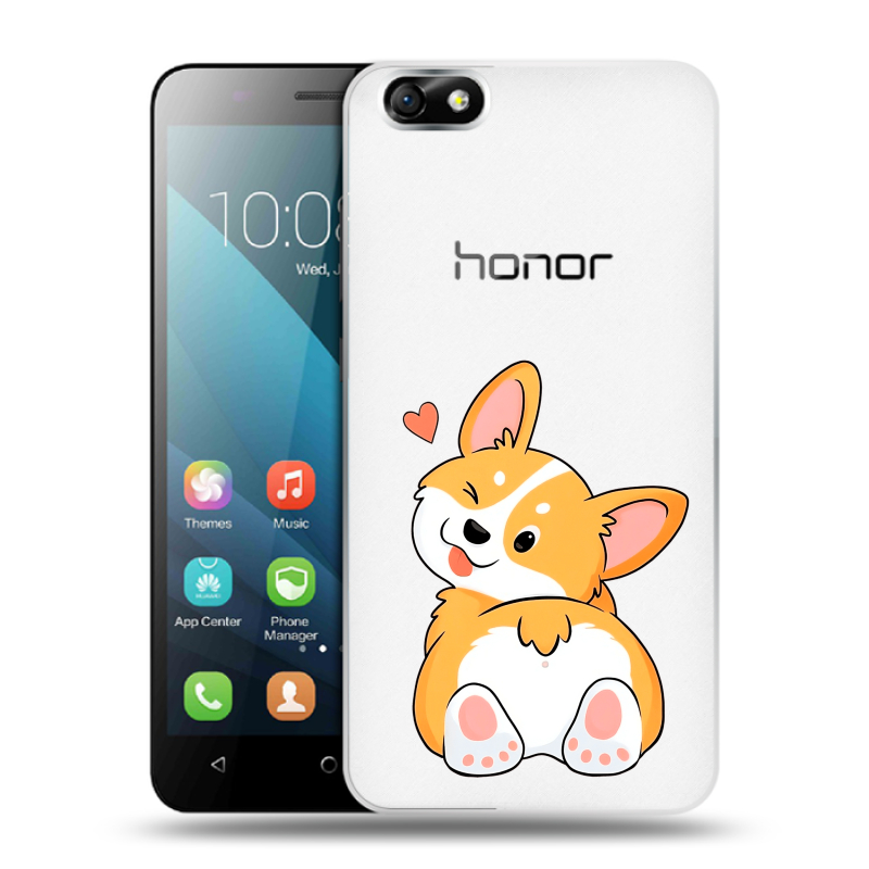 Силиконовый чехол на Huawei Honor 4X с принтом Корги Силиконовый чехол на Huawei Honor 4X с принтом Корги