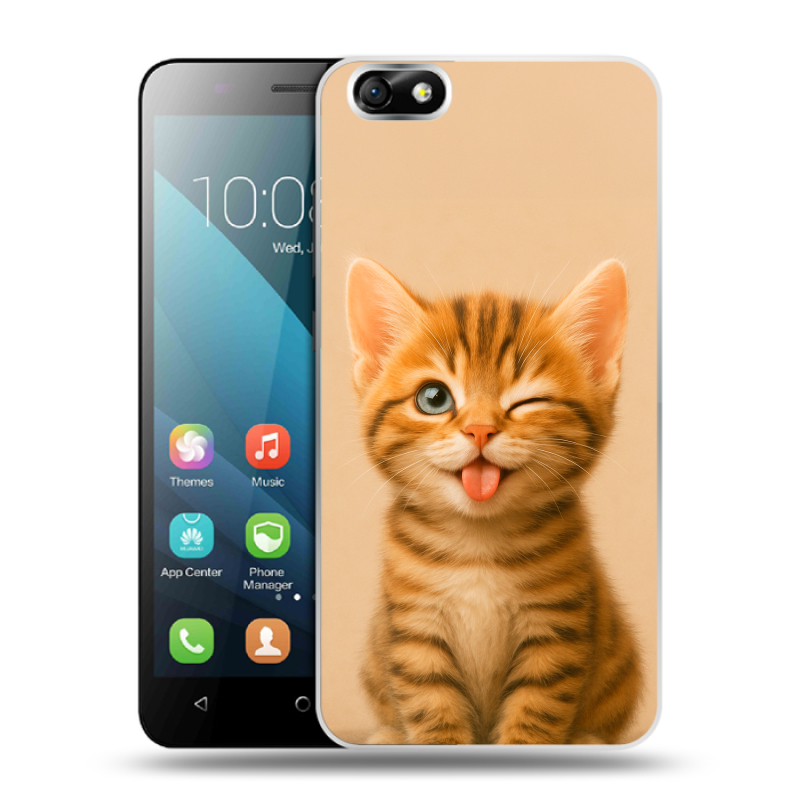 Пластиковый чехол на Huawei Honor 4X с принтом котенок Пластиковый чехол на Huawei Honor 4X с принтом котенок