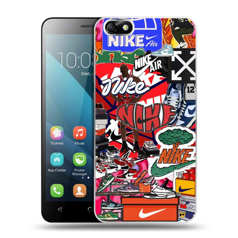 Силиконовый чехол на Huawei Honor 4X с принтом Найк Nike яркий Силиконовый чехол на Huawei Honor 4X с принтом Найк Nike яркий