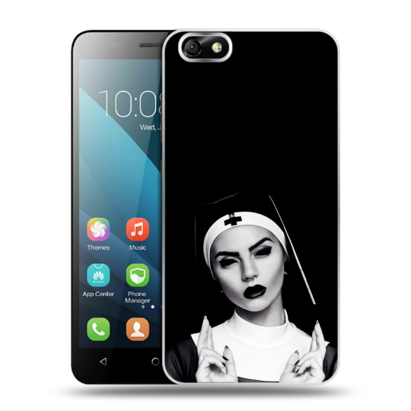 Силиконовый чехол на Huawei Honor 4X с принтом монашка Силиконовый чехол на Huawei Honor 4X с принтом монашка
