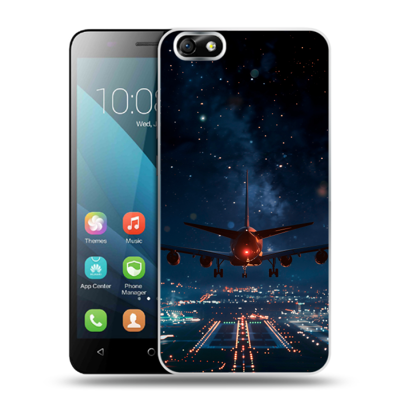 Силиконовый чехол на Huawei Honor 4X с принтом самолет Силиконовый чехол на Huawei Honor 4X с принтом самолет