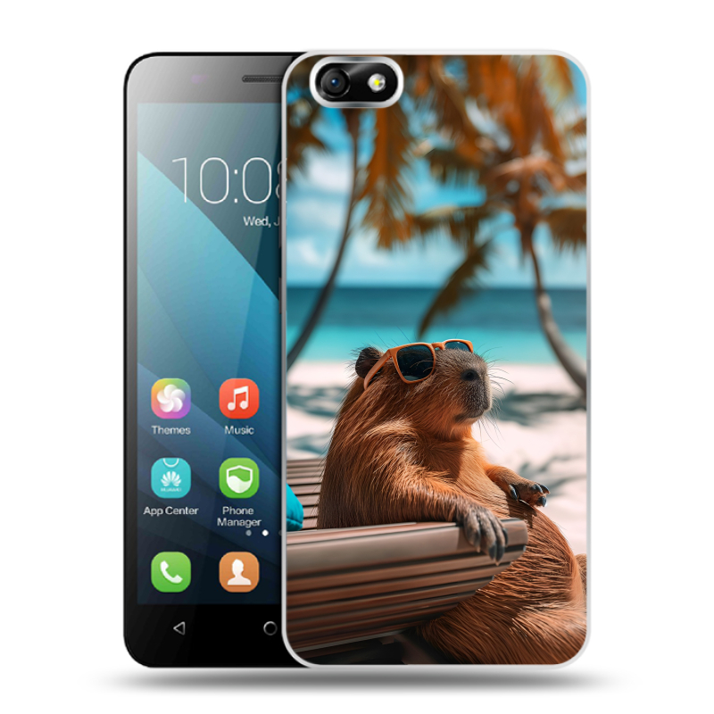 Пластиковый чехол на Huawei Honor 4X с принтом Капибара Пластиковый чехол на Huawei Honor 4X с принтом Капибара