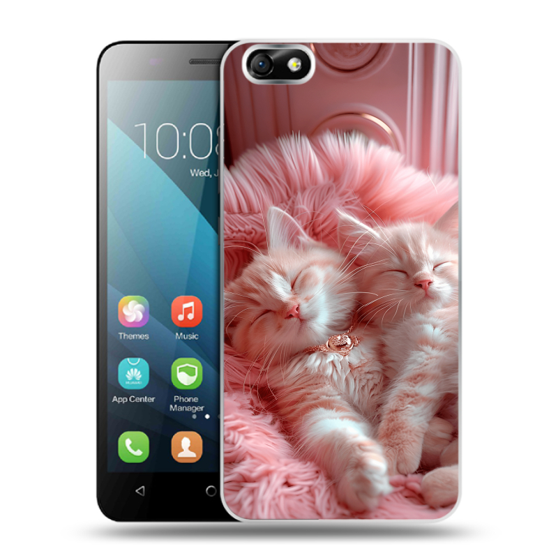 Силиконовый чехол на Huawei Honor 4X с принтом котята котики Силиконовый чехол на Huawei Honor 4X с принтом котята котики