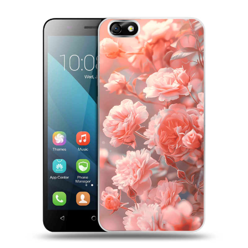 Силиконовый чехол на Huawei Honor 4X с принтом Розы цветы Силиконовый чехол на Huawei Honor 4X с принтом Розы цветы