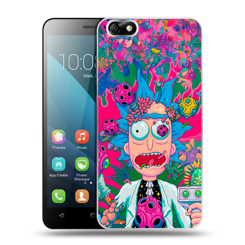 Силиконовый чехол на Huawei Honor 4X с принтом Рик и Морти Rick Morty Силиконовый чехол на Huawei Honor 4X с принтом Рик и Морти Rick Morty